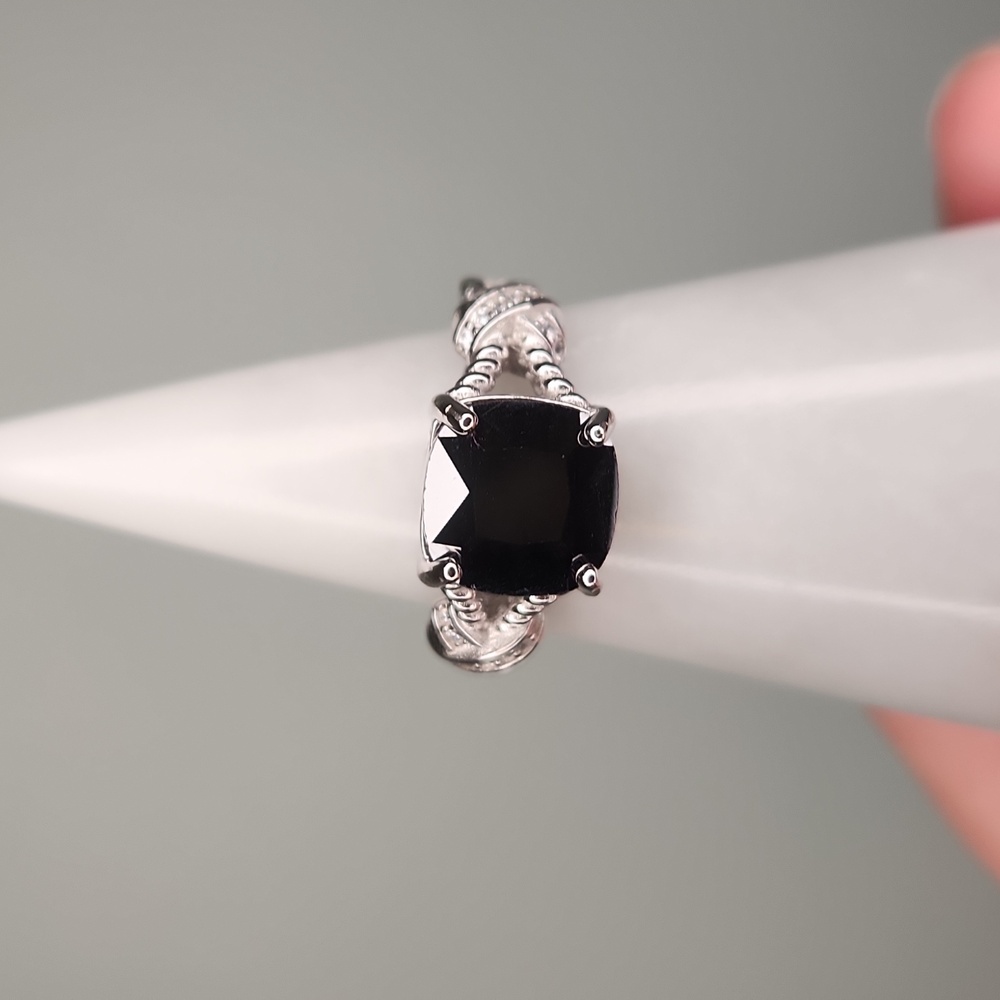 NWT Ryze Black Onyx Cubic Zirconia .925 Sterling Silver Knot Ring - Size 8.75 - Picture 9 of 9